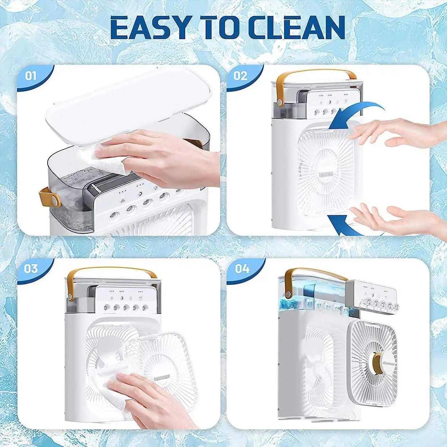 HydroChill Pro – Portable 3-in-1 Mini Air Cooler & Humidifier (Instant Personal Cooling)
